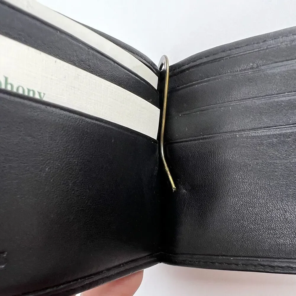 Belton DO50 Black Symphony Leather Men's Flip Money Clip 6 Slot Bifold Wallet